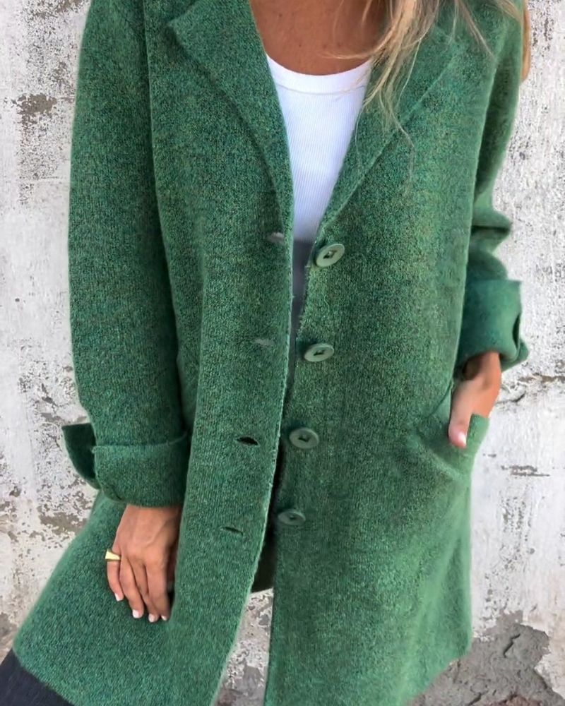 Tracy | Elegant long coat with lapels