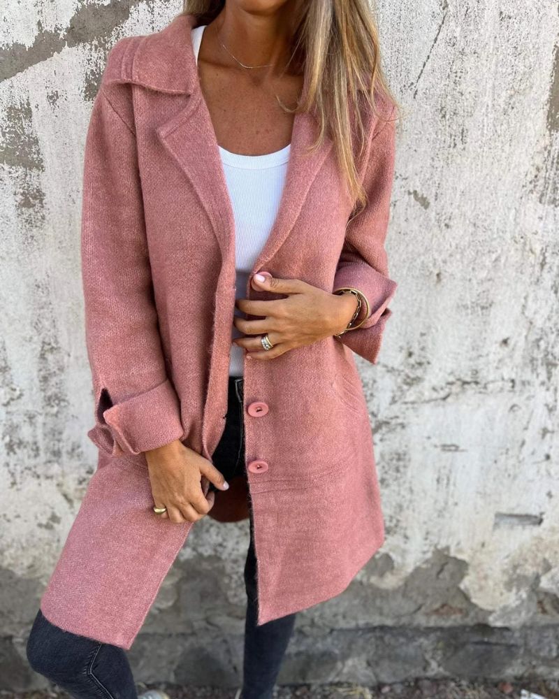 Tracy | Elegant long coat with lapels